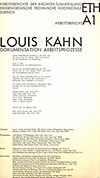 click to enlarge: Hoesli, B. (introduction) Louis Kahn Dokumentation Arbeitsprozesse