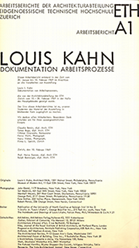 Hoesli, B. (introduction) - Louis Kahn Dokumentation Arbeitsprozesse