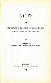 Bede, E. - Note sur les travaux de la Societe Vervietoise pour la construction de maisons d'ouvriers