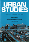 click to enlarge: Lever, W. F. / et al (editors) Urban Studies. An international Journal for Research in Urban adn Regional Studies. Special issue: Globalisation, World Cities and The Randstad.