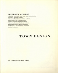 Gibberd, Frederick - Town Design.
