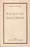 click to enlarge: Velde, Henry van de Pages de Doctrine.