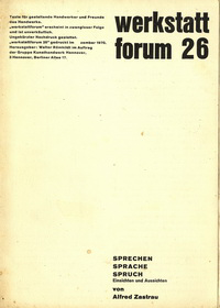 Zastrau, Alfred - Sprechen Sprache Spruch. Einsichten und Aussichten.