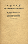 Bodon / Karsten / Merkelbach - Original contribution ‘Een ontwerp voor Goedkope Arbeiderswoningen’   by Bodon, Groenewegen, Karsten, Merkelbach to the contest ‘Goedkope Arbeiderswoningen’, Amsterdam, 1935. Original wrappers (damaged), 22x34, 15 pp, type written, original photographs pasted in, tabs. Added: Rapport van de jury inzake de prijsvraag voor goedkoope arbeiderswoningen. Amsterdam, 1935, original wrappers (damaged), including a 3pp type written comments, problaby written by the jury. Added: Rapport ‘Prijsvraag Goedkope Arbeiderswoningen in verband met art. 4 van het programma bij de jury ingekomen vragen en de daarop door haar gegeven antwoorden’. Amsterdam, 1934, original wrappers.