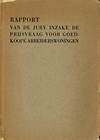 Bodon / Karsten / Merkelbach - Original contribution ‘Een ontwerp voor Goedkope Arbeiderswoningen’   by Bodon, Groenewegen, Karsten, Merkelbach to the contest ‘Goedkope Arbeiderswoningen’, Amsterdam, 1935. Original wrappers (damaged), 22x34, 15 pp, type written, original photographs pasted in, tabs. Added: Rapport van de jury inzake de prijsvraag voor goedkoope arbeiderswoningen. Amsterdam, 1935, original wrappers (damaged), including a 3pp type written comments, problaby written by the jury. Added: Rapport ‘Prijsvraag Goedkope Arbeiderswoningen in verband met art. 4 van het programma bij de jury ingekomen vragen en de daarop door haar gegeven antwoorden’. Amsterdam, 1934, original wrappers.