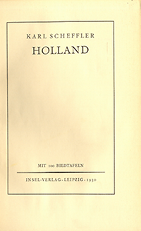Scheffler, Karl - Holland.